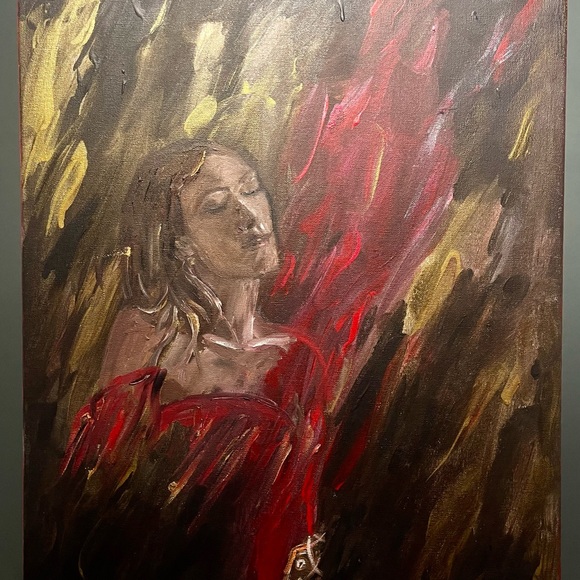 ⚜️Sensual Woman - Painting “Golden Whisper” inspired by Alexa Chung Perfect gift - Picture 4 of 9